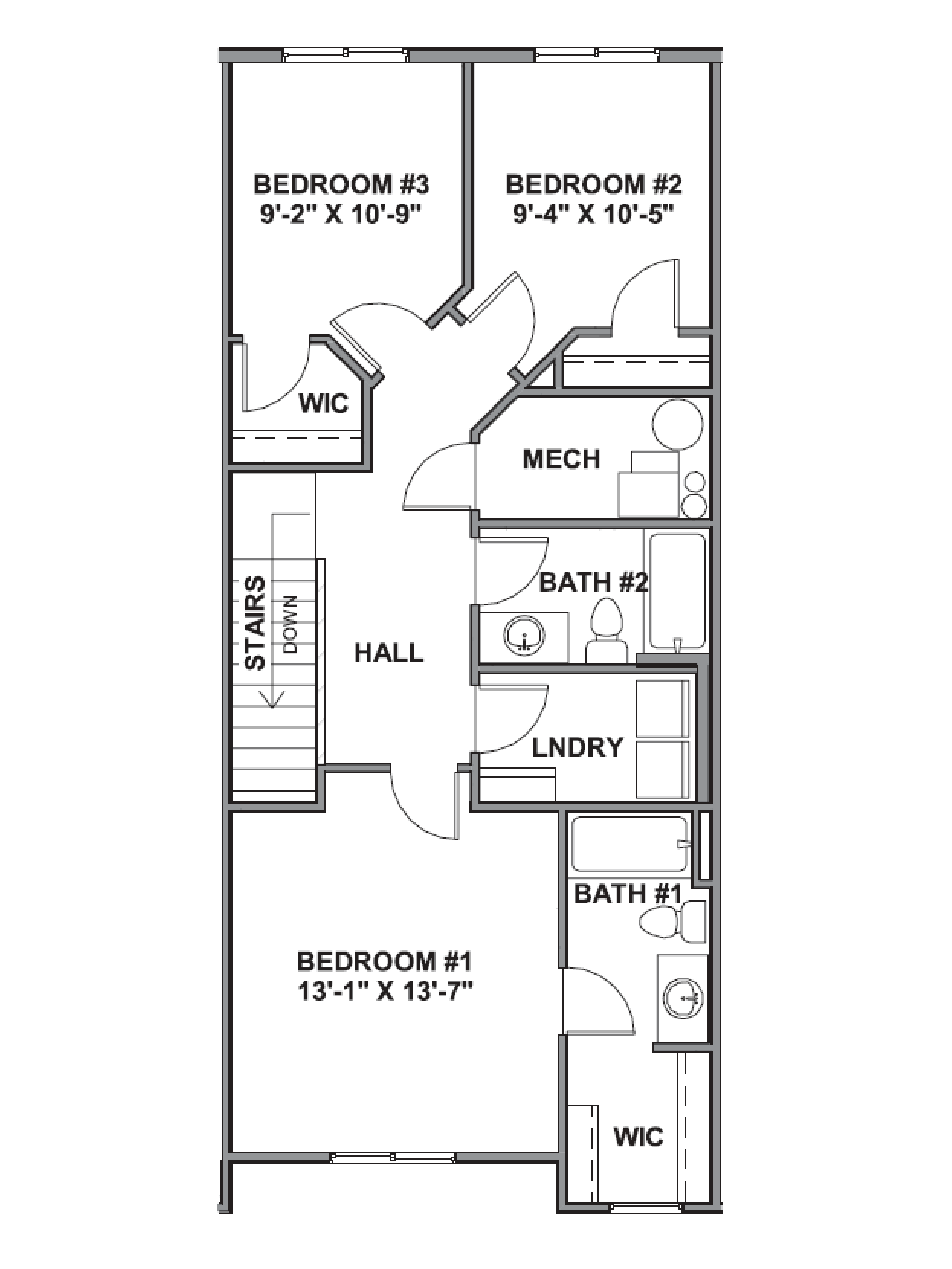 The second floor features three spacious bedrooms in lehi, utah