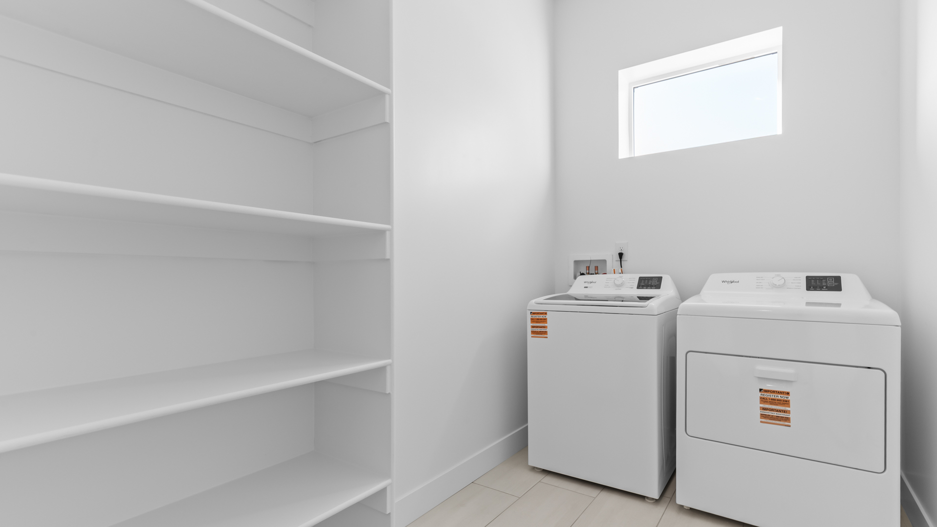 Laundry space with window.