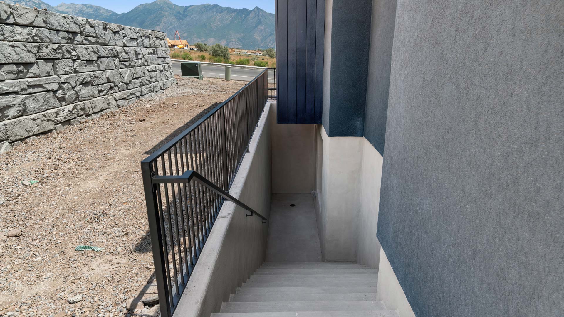 Outdoor stairs to basement.
