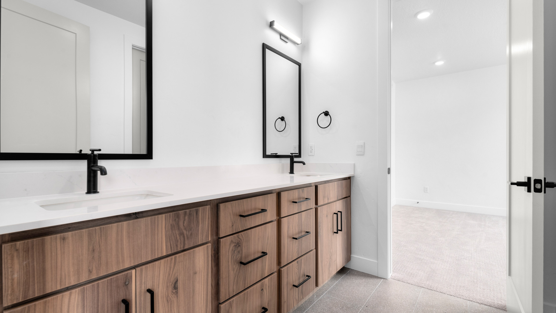 Jack and jill bathroom with double sink vanity