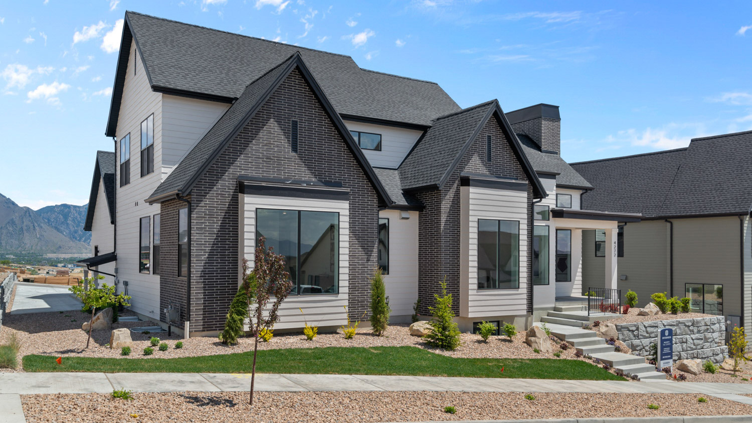 Farmhouse exterior elevation of Torren plan in Lehi, Utah
