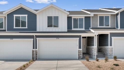 Jamestown exterior craftsman elevation mid unit in Spanish Fork Utah.