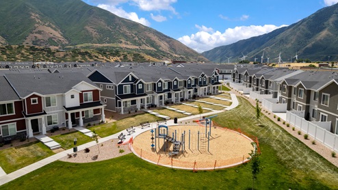 Amenities include a playground for children to play.