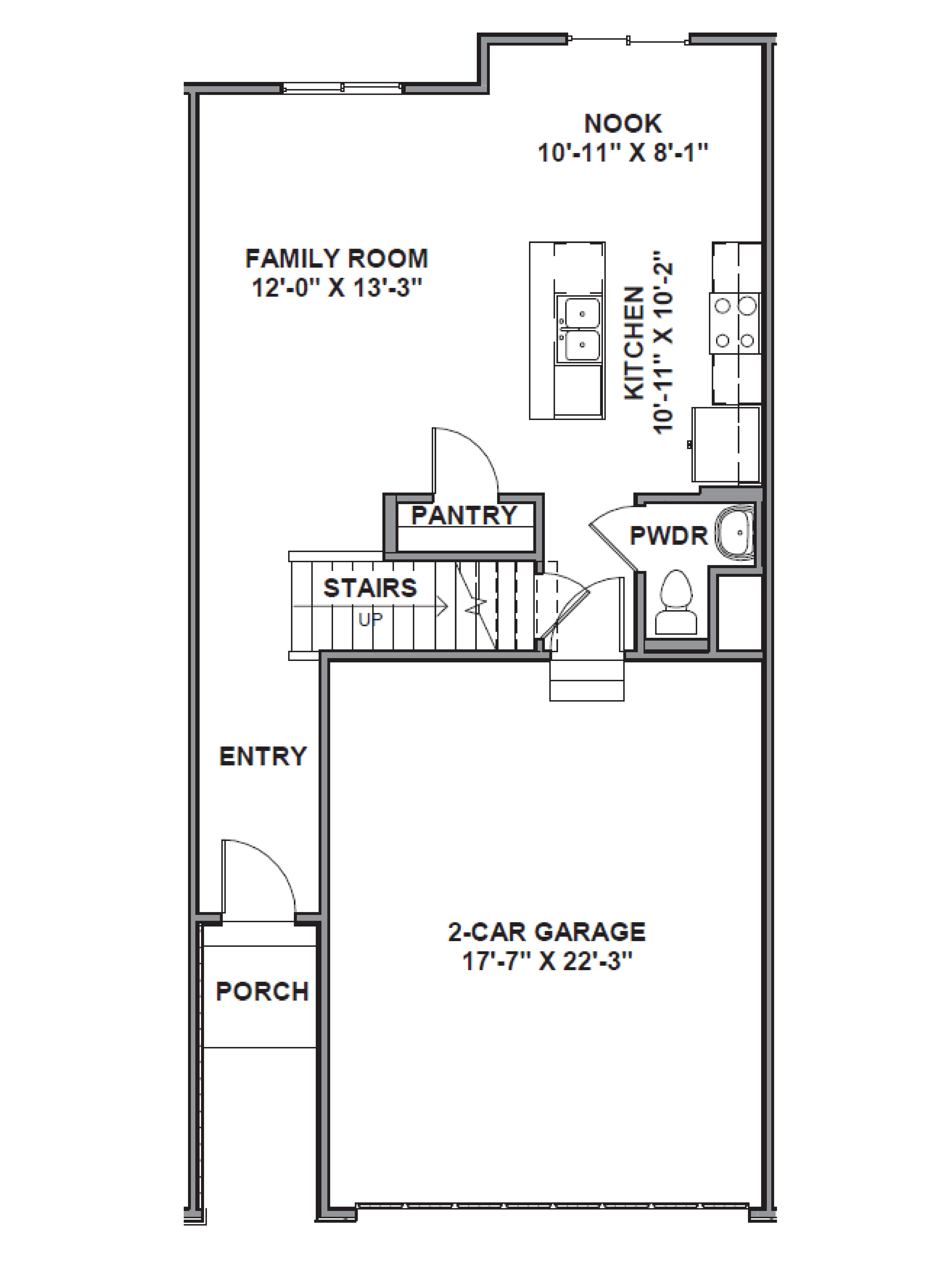 Jamestown main floor of floor plan layout in Spanish Fork Utah.
