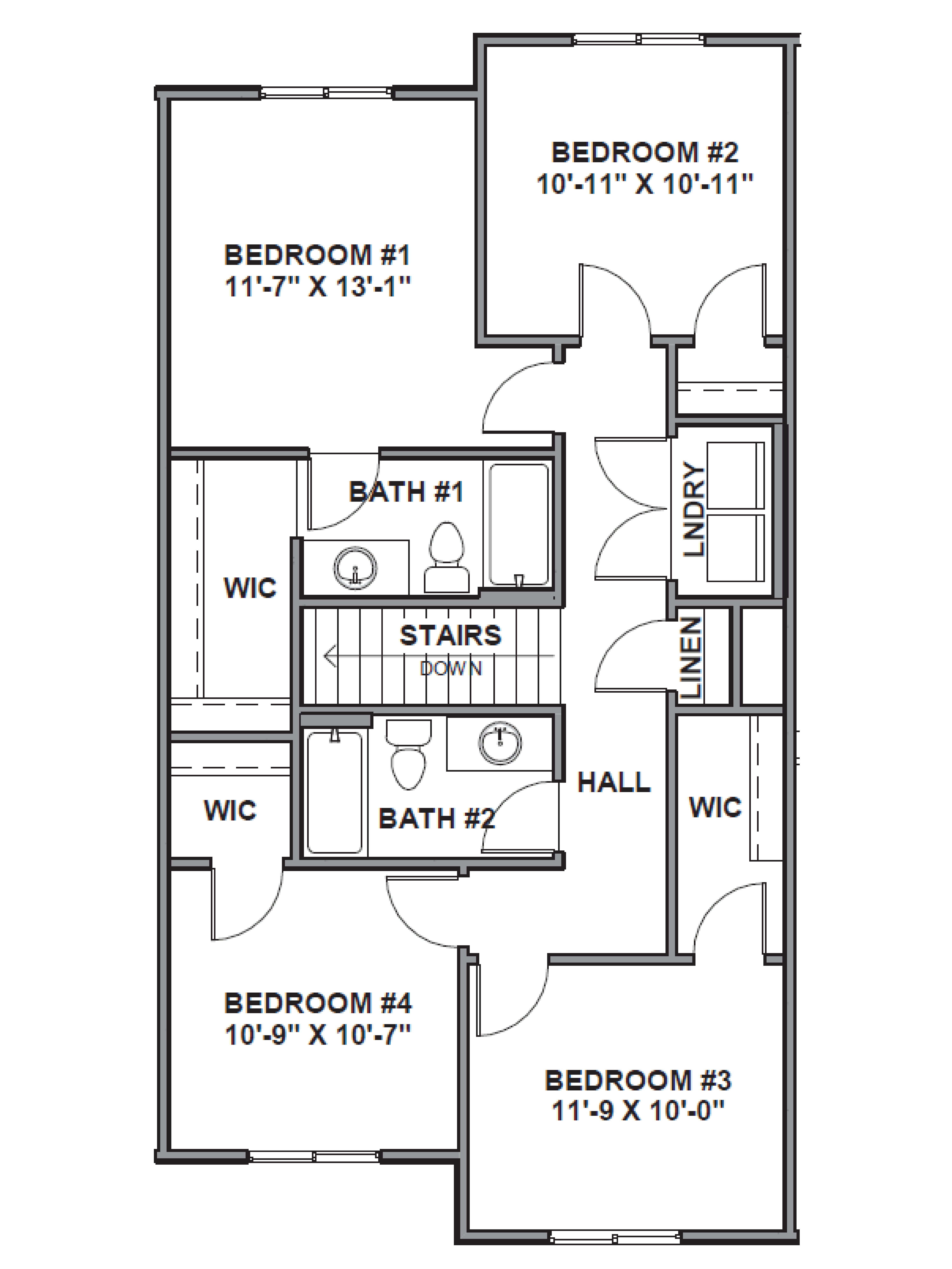 Jamestown second floor of floor plan layout in Spanish Fork Utah.