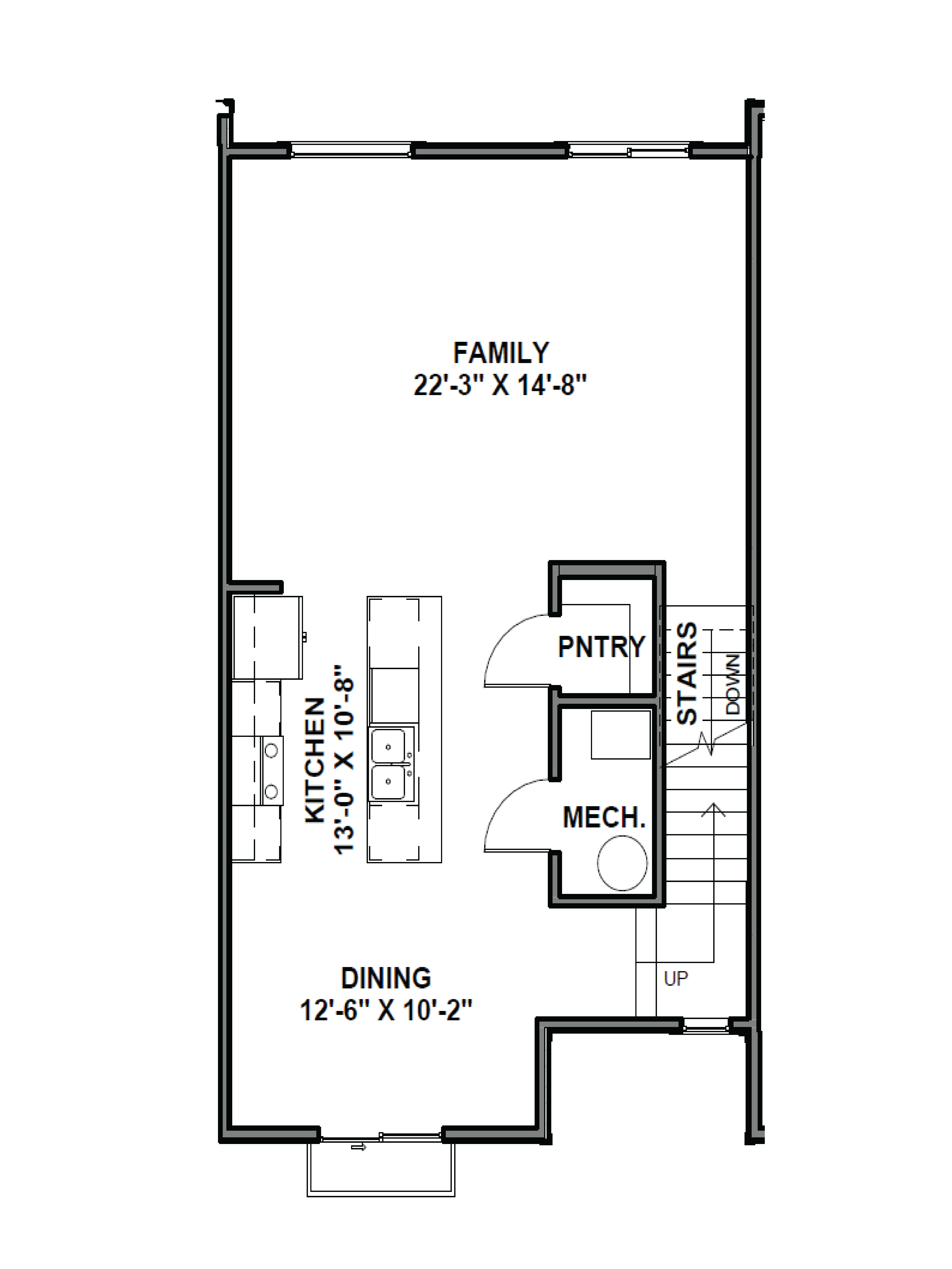 Oliver B floor plan townhome layout in Eagle Mountain Utah.