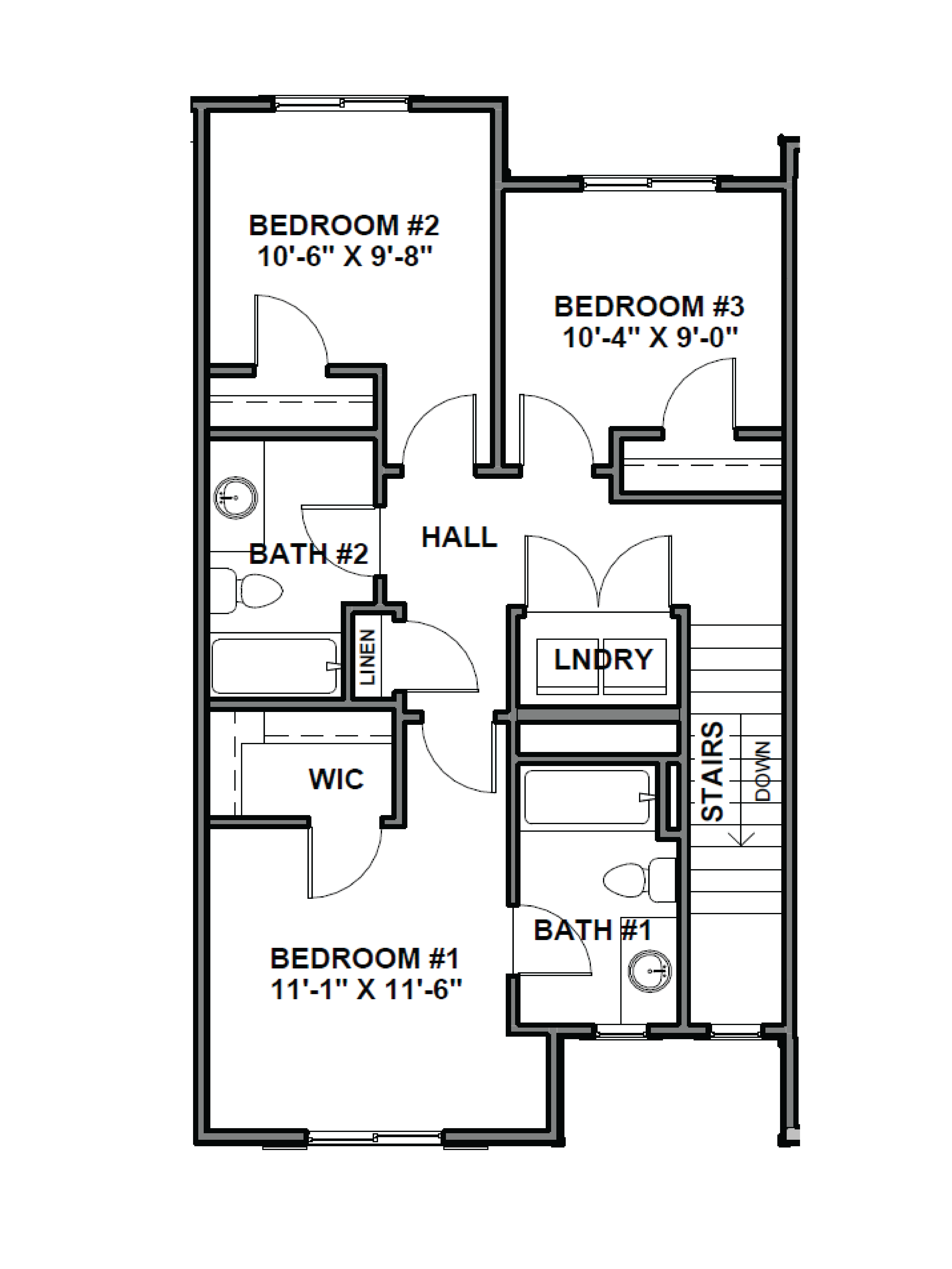 Oliver B floor plan townhome layout in Eagle Mountain Utah.