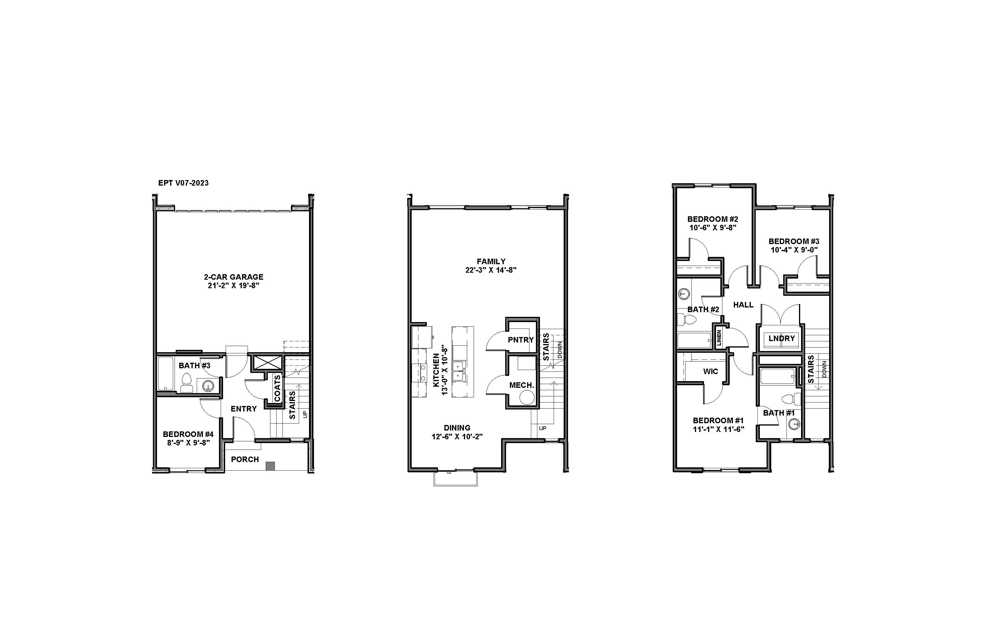 Floor Plan in Eagle Point Townhomes Eagle Mountain, UT D.R. Horton