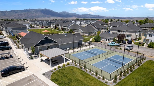 Pickleball at the Eagle Point Townhomes community pickleball courts.