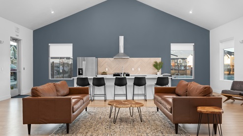 Clubhouse interior of kitchen at Eagle Point Townhomes in Eagle Mountain Utah