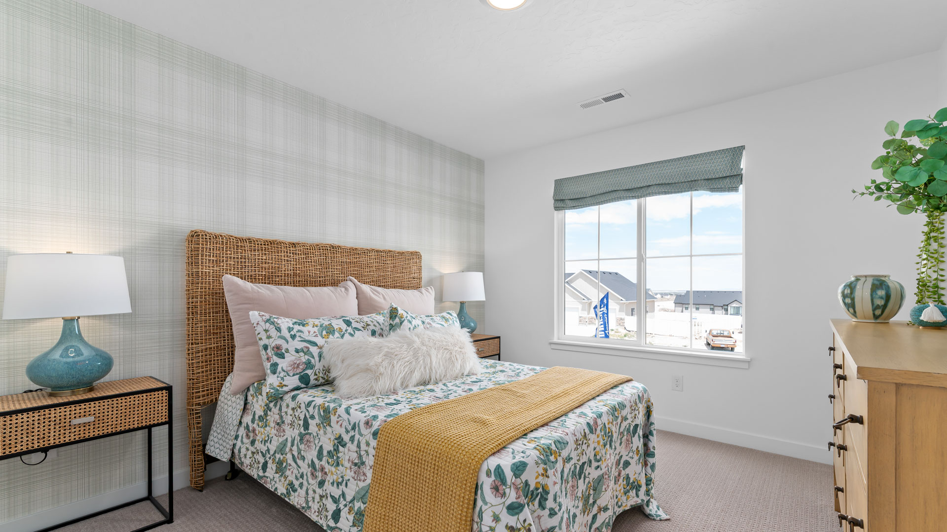 Bedroom with large picture window