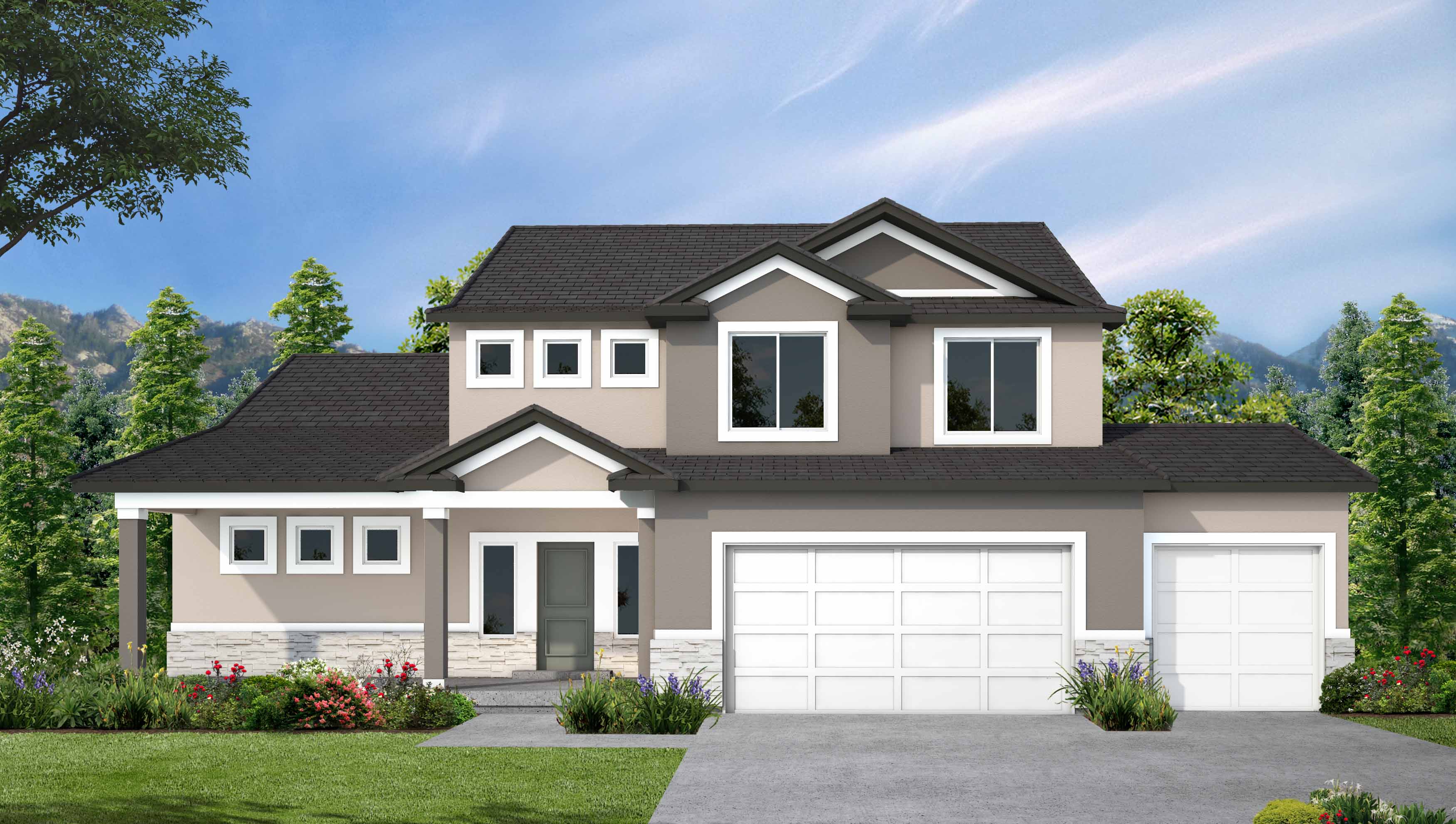New two story home in Grantsville with a three car garage