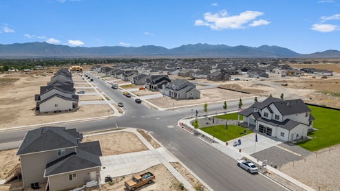 Aerial view of the Cherry Wood community in Grantsville, Utah.