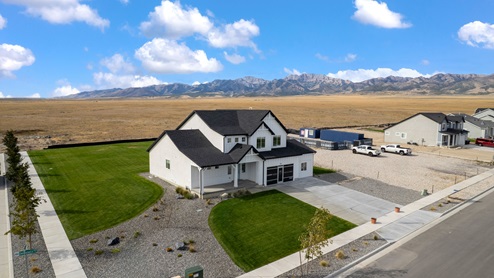 Aerial view of the Cherry Wood community in Grantsville, Utah.