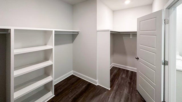 The Eleanor primary walk-in closet at Worthington.