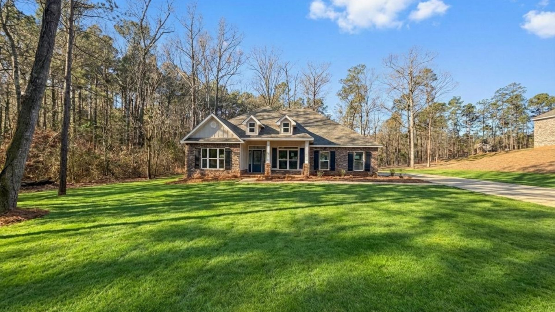 Front of a brick home.
