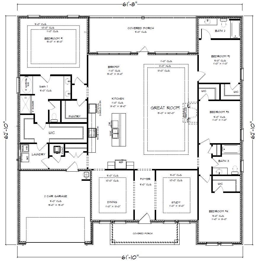 Kingston D front entry floorplan.