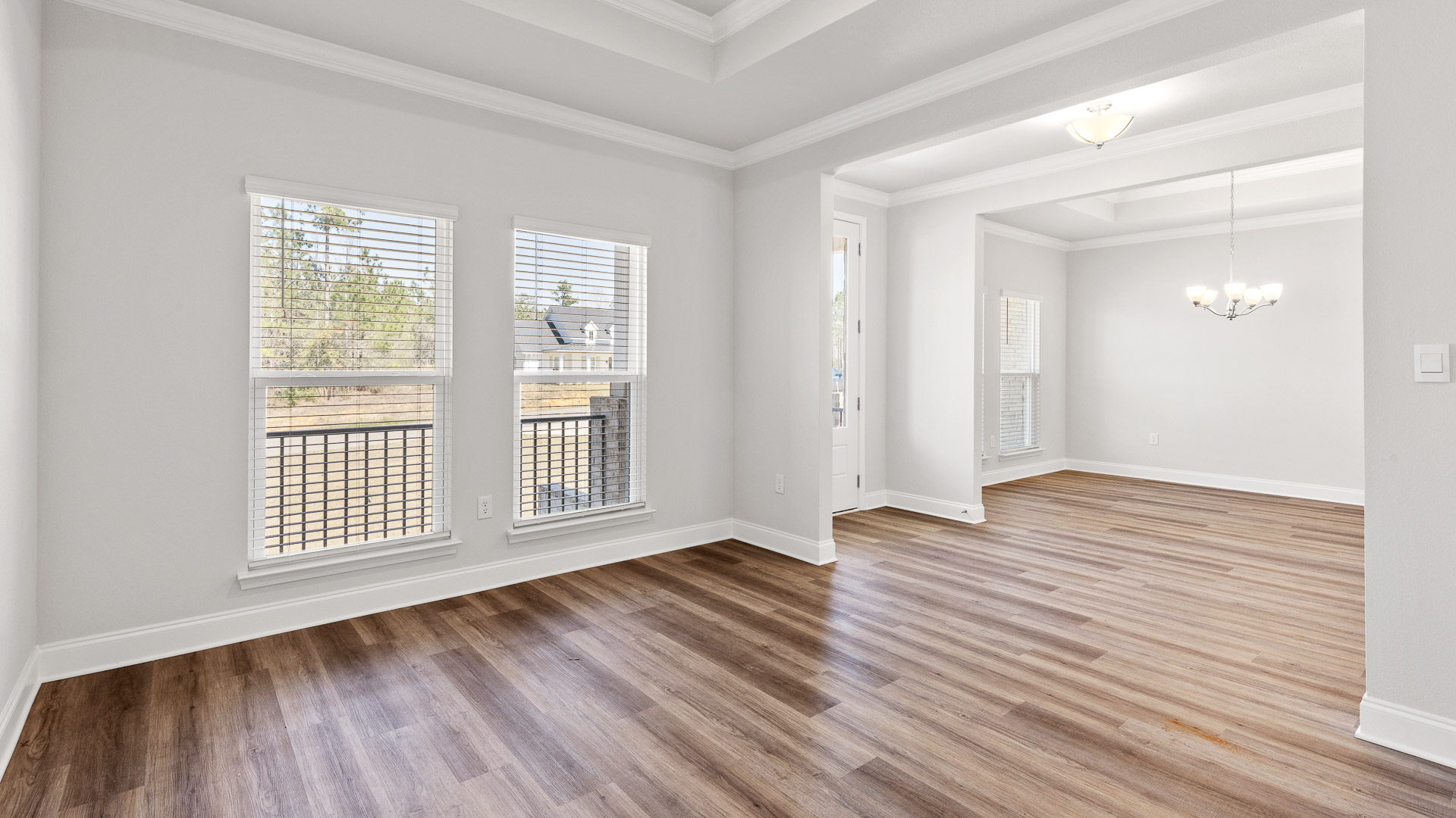 Bright and airy office room with natural light from window