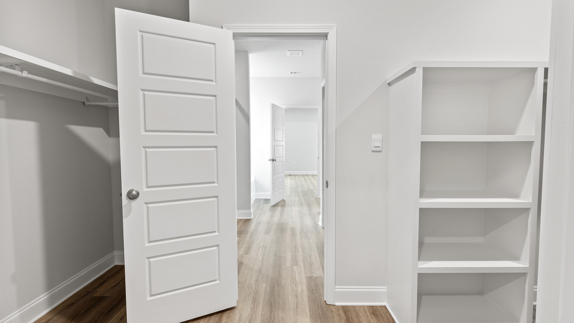 Spacious primary suite closet