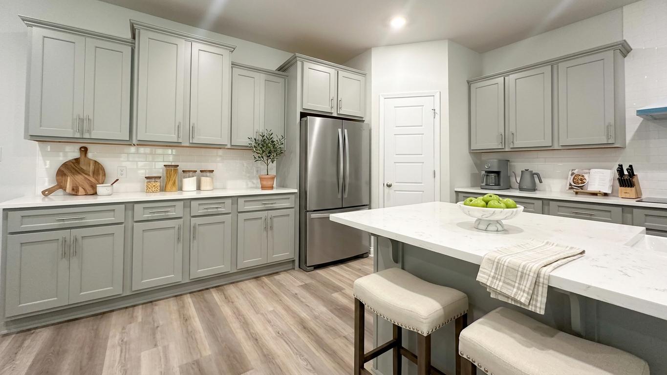 Kitchen with stainless steel appliances