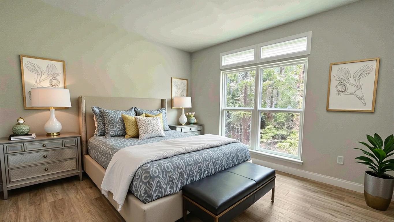 Open guest bedroom