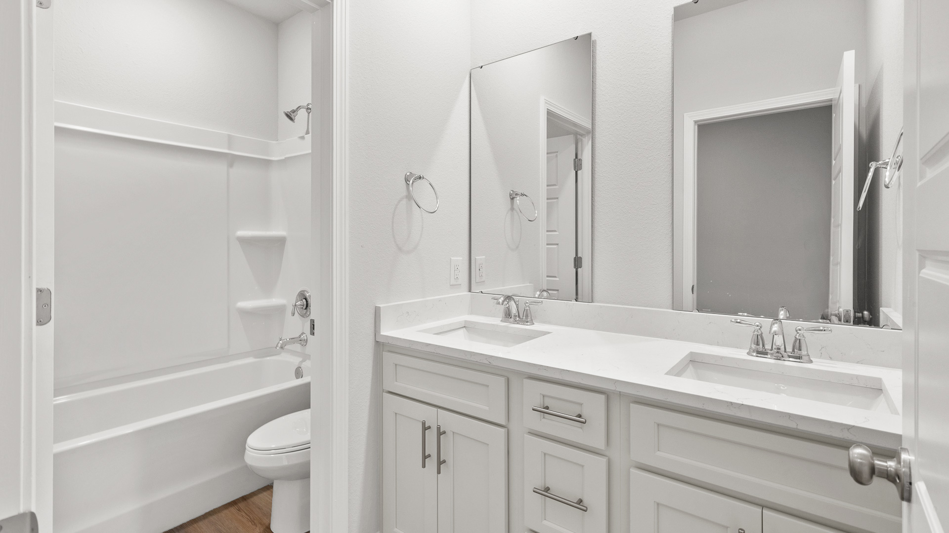 Bright and airy hallway bathroom