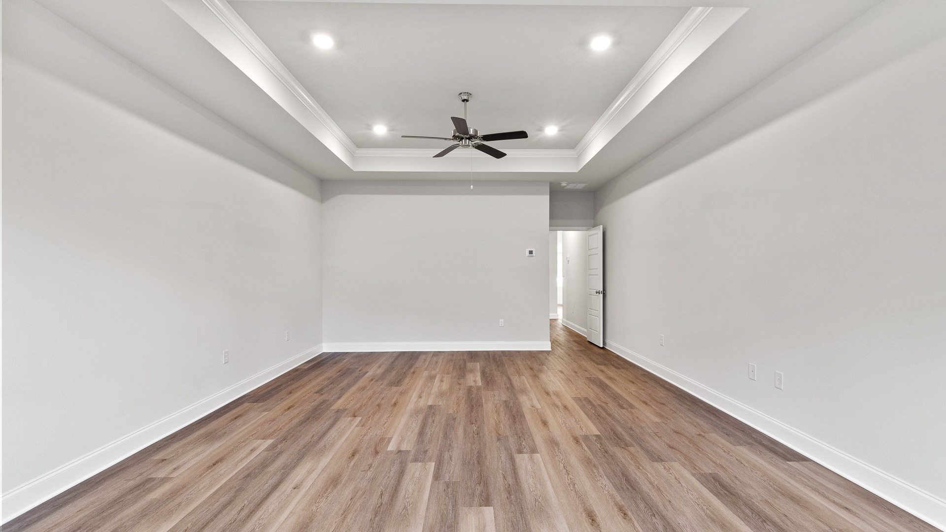 Bright and airy primary bedroom