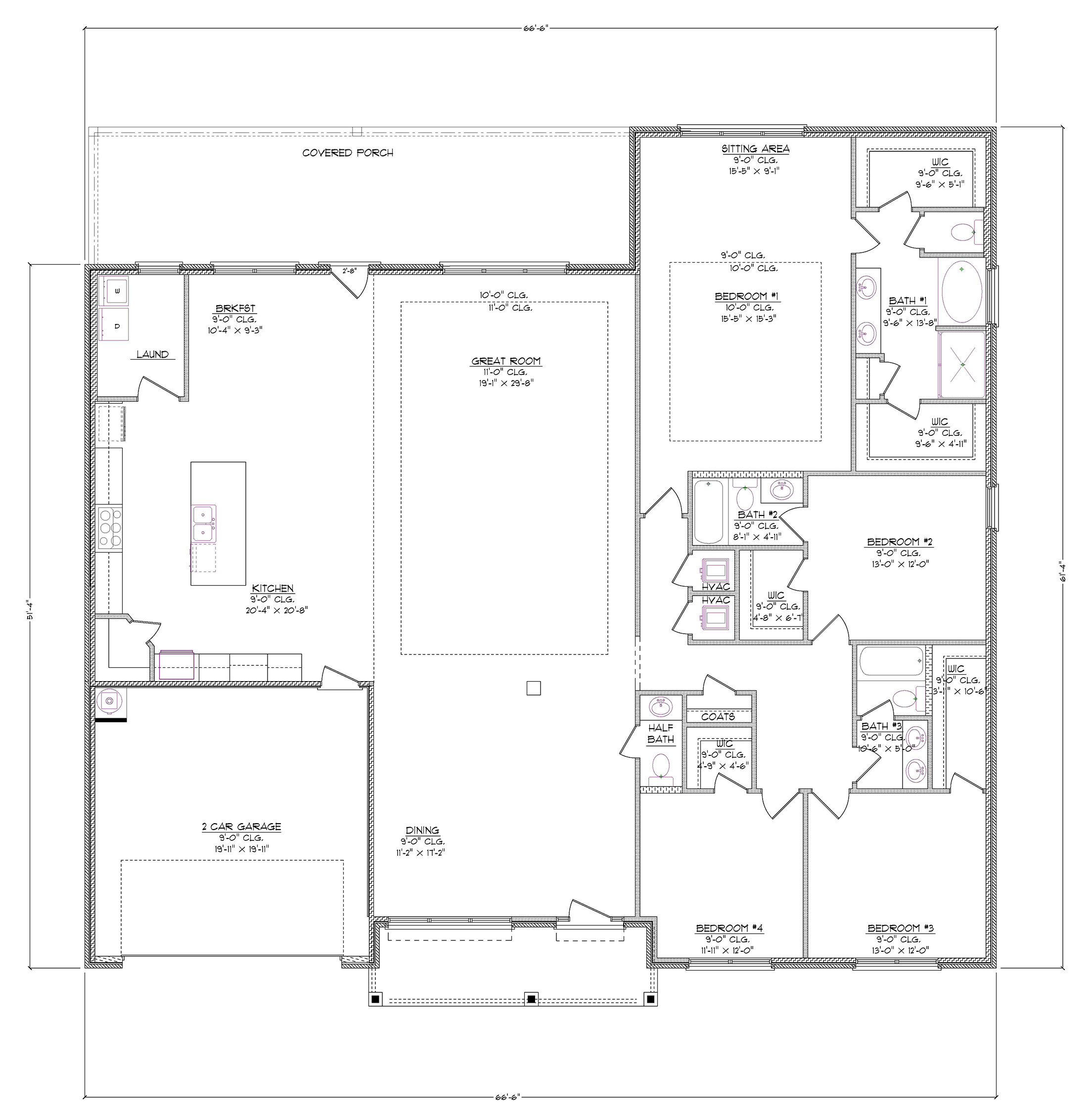 The William A front entry floorplan at Worthington.