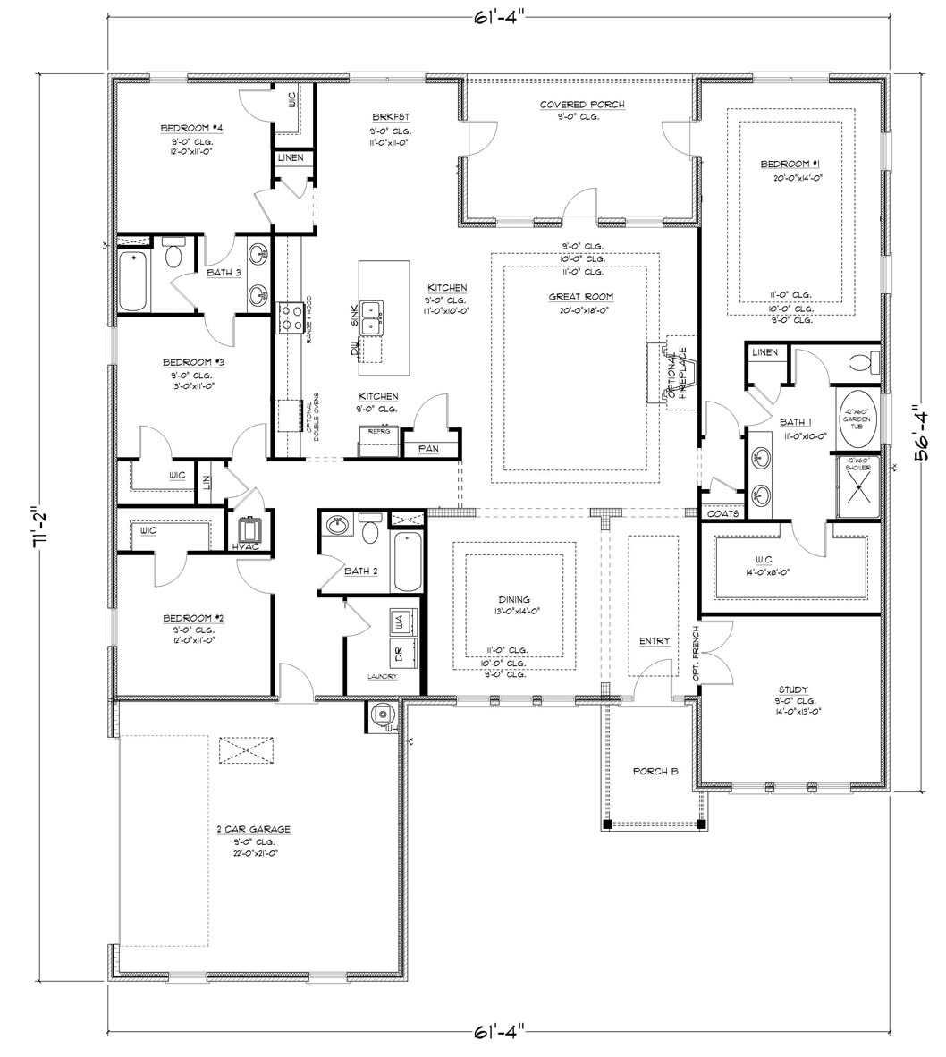 The Mila floorplan with a side entry garage.