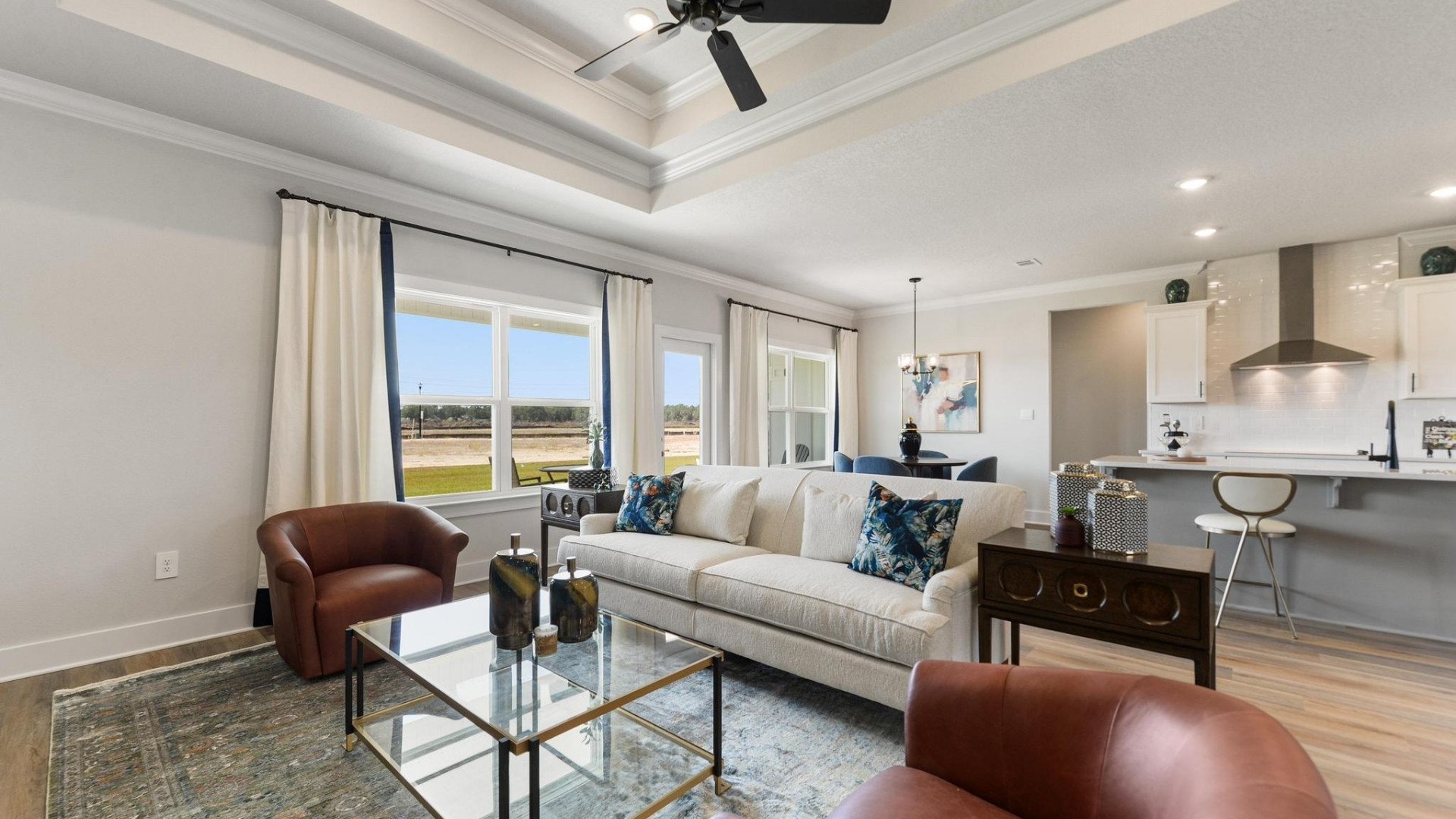 Great room overlooking breakfast nook