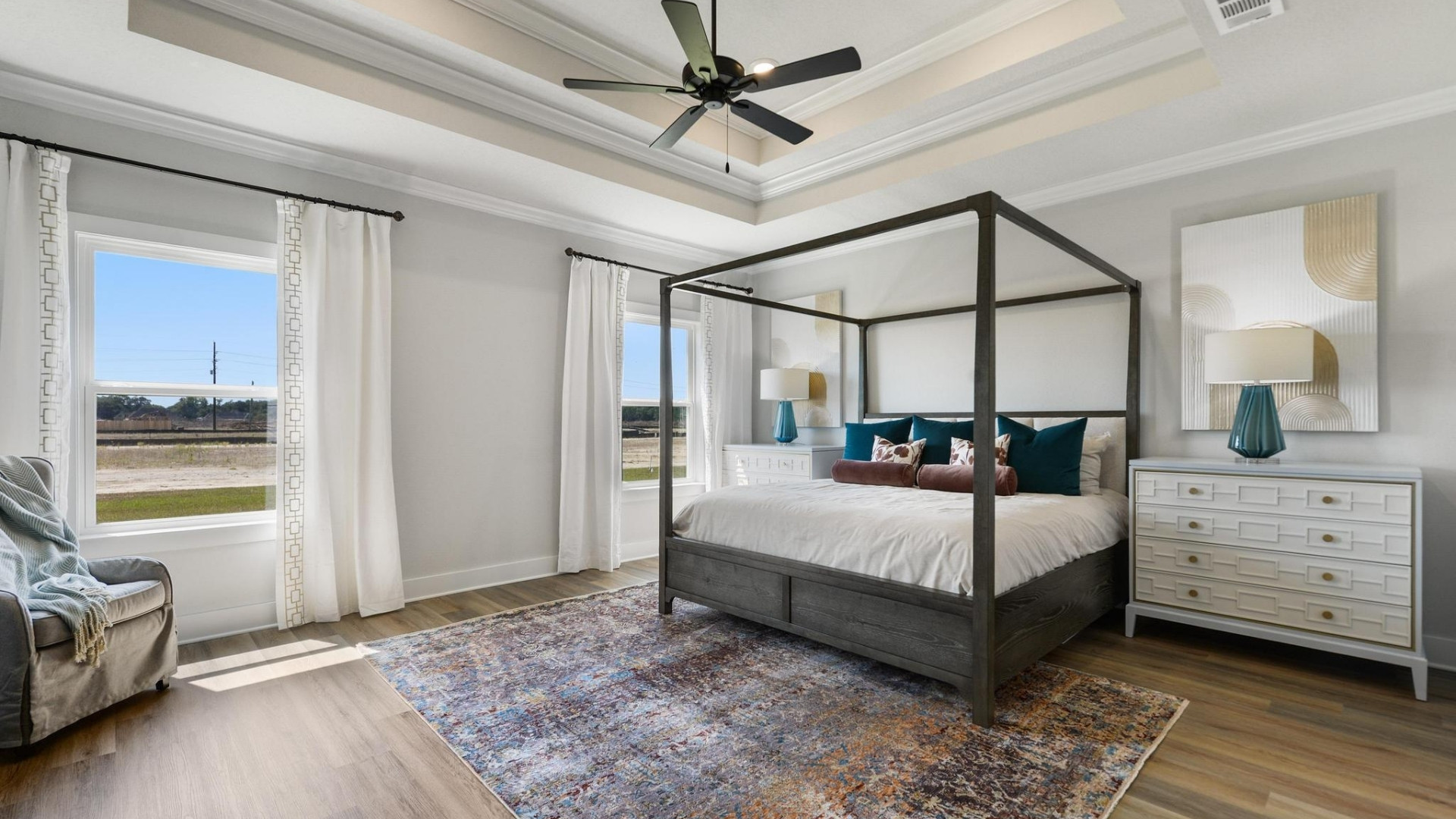 Primary bedroom with natural light