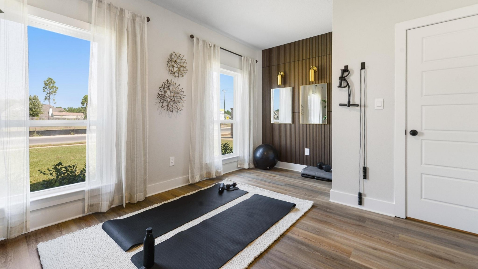 Spacious yoga room