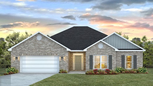 The Kaden A4 front exterior elevation in Talla Pointe.