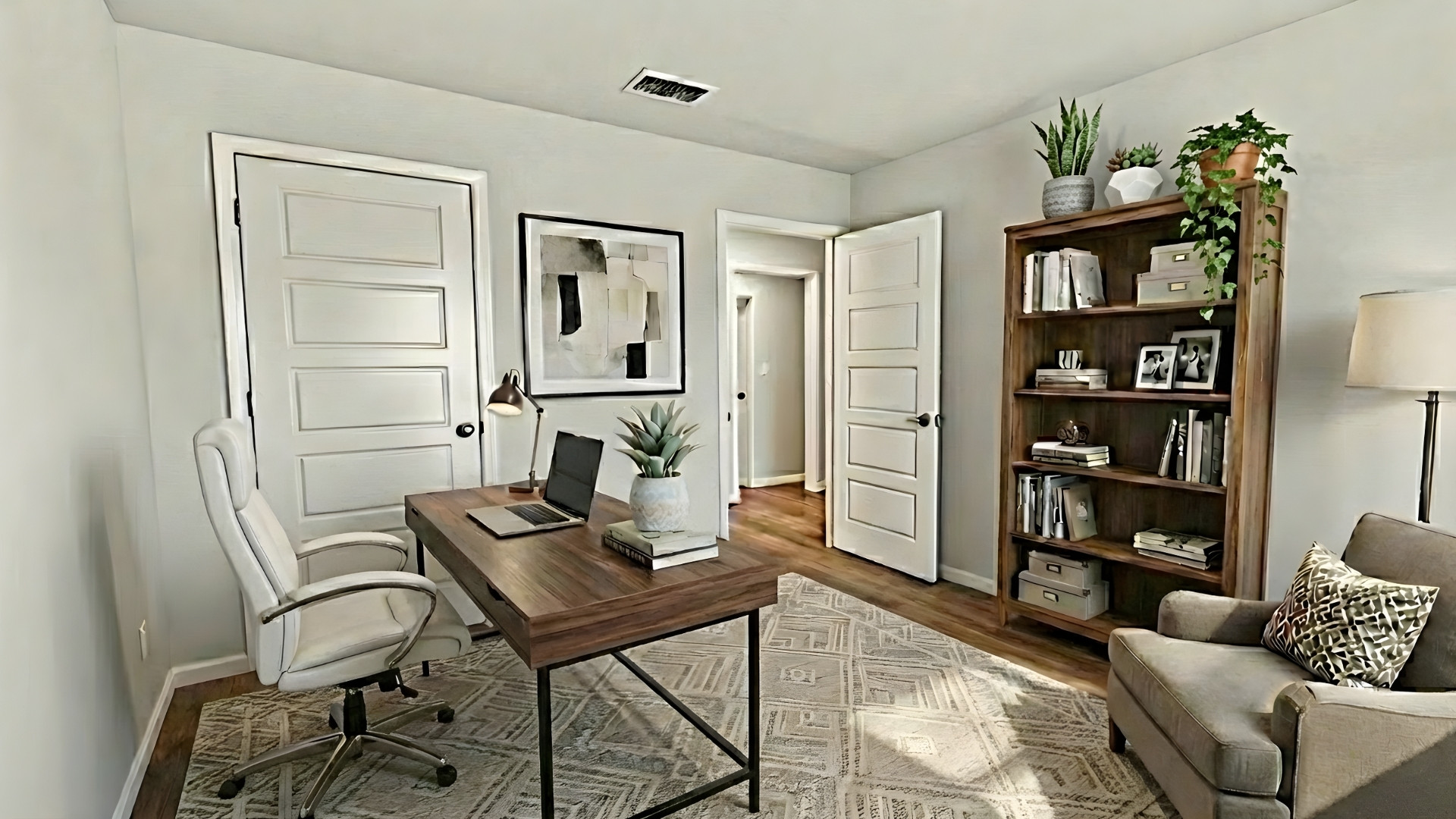 Bedroom used as a home office.