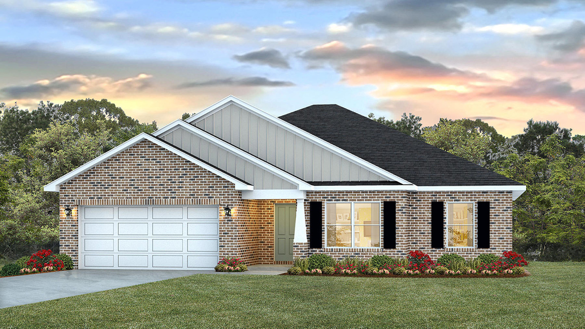 The Booth K front exterior elevation in The Reserve at Carr Bridge.