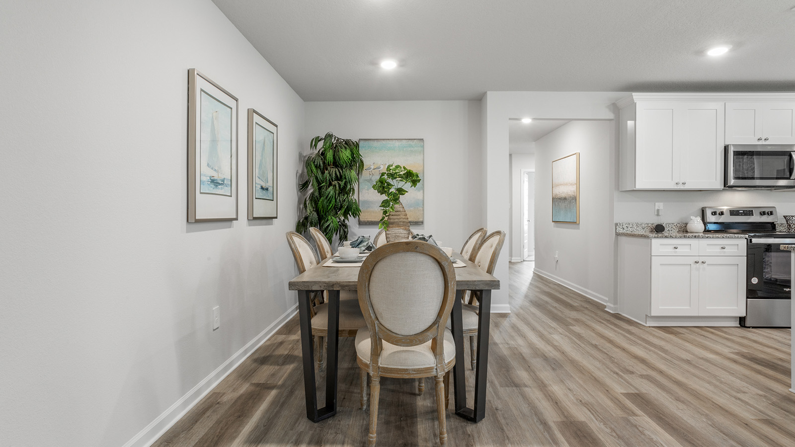 Side view of dining area