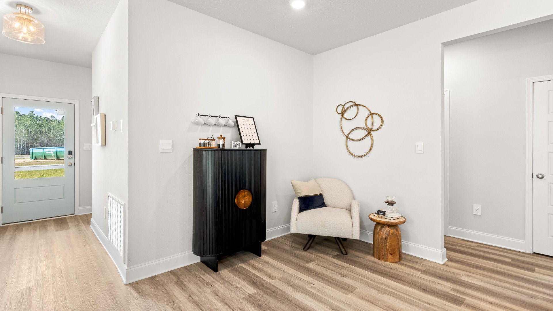 Smart home with a reading nook.