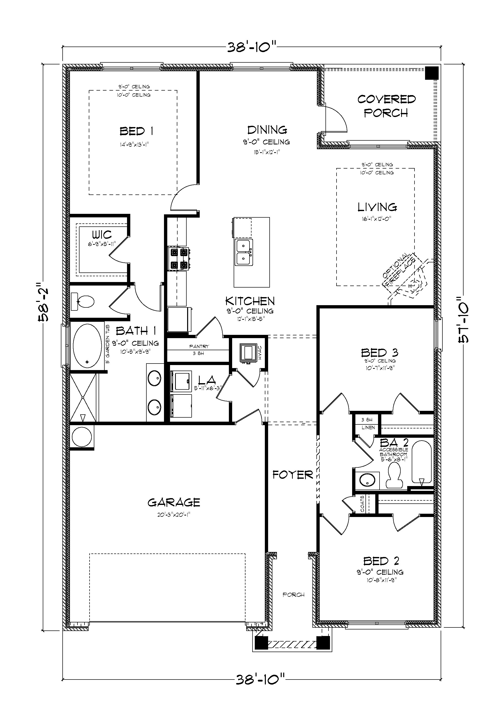 The Lamar A B Front Entry Floorplan