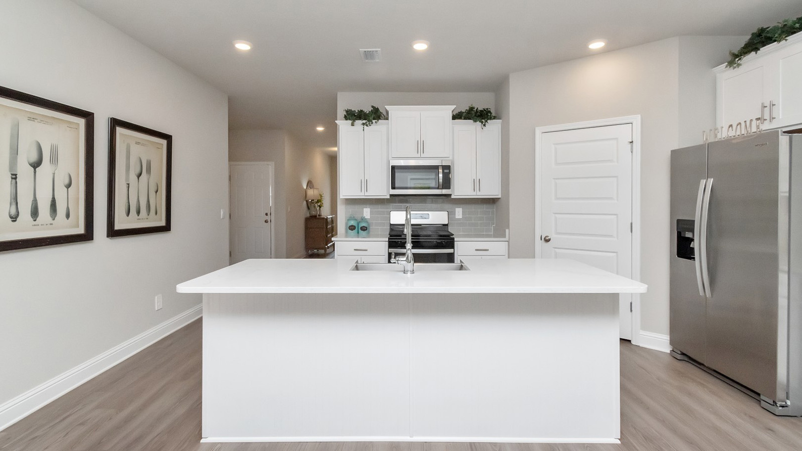 Kitchen island in a coastal home in Gulfport.