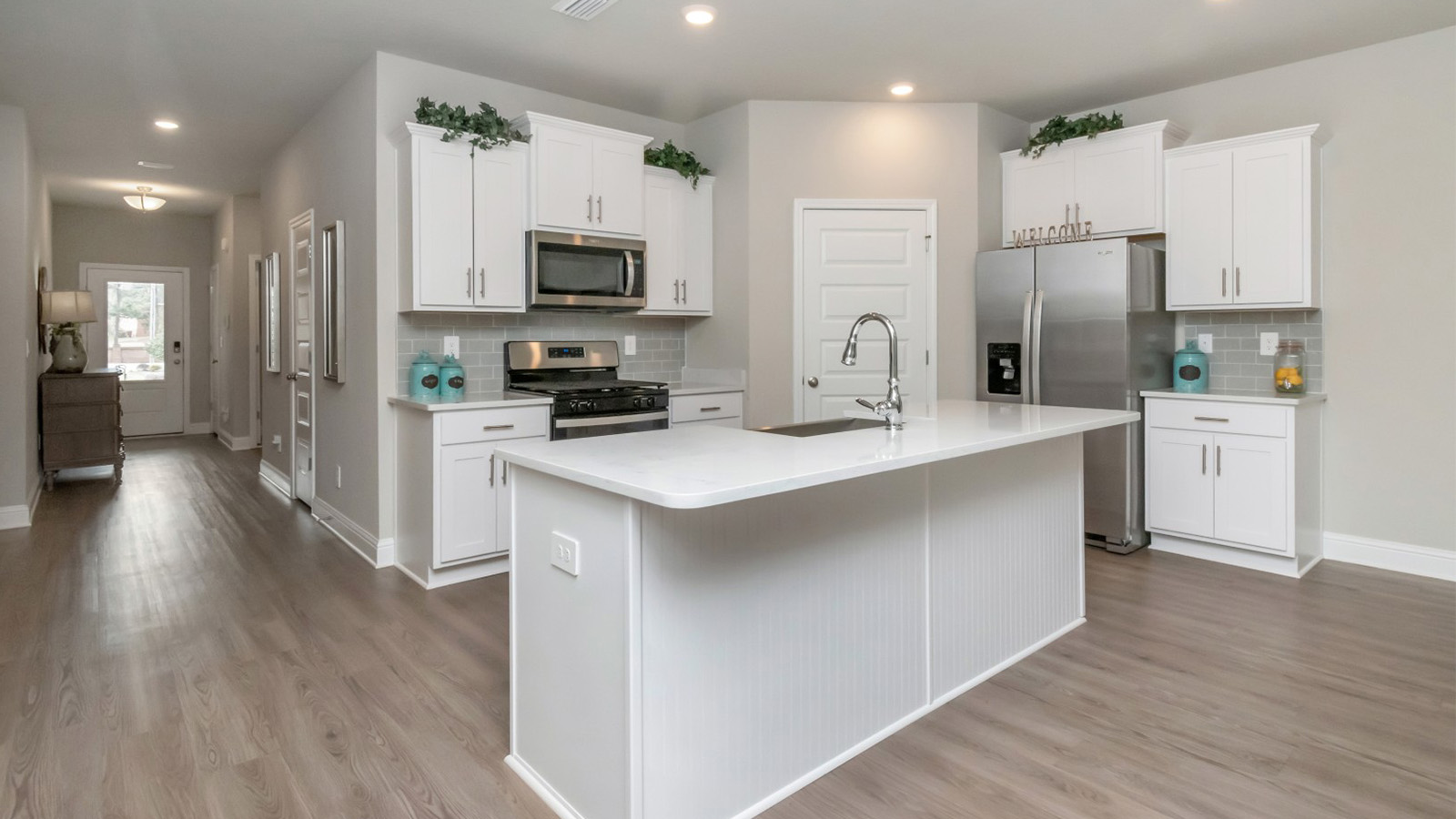 Kitchen island in a new house near me.