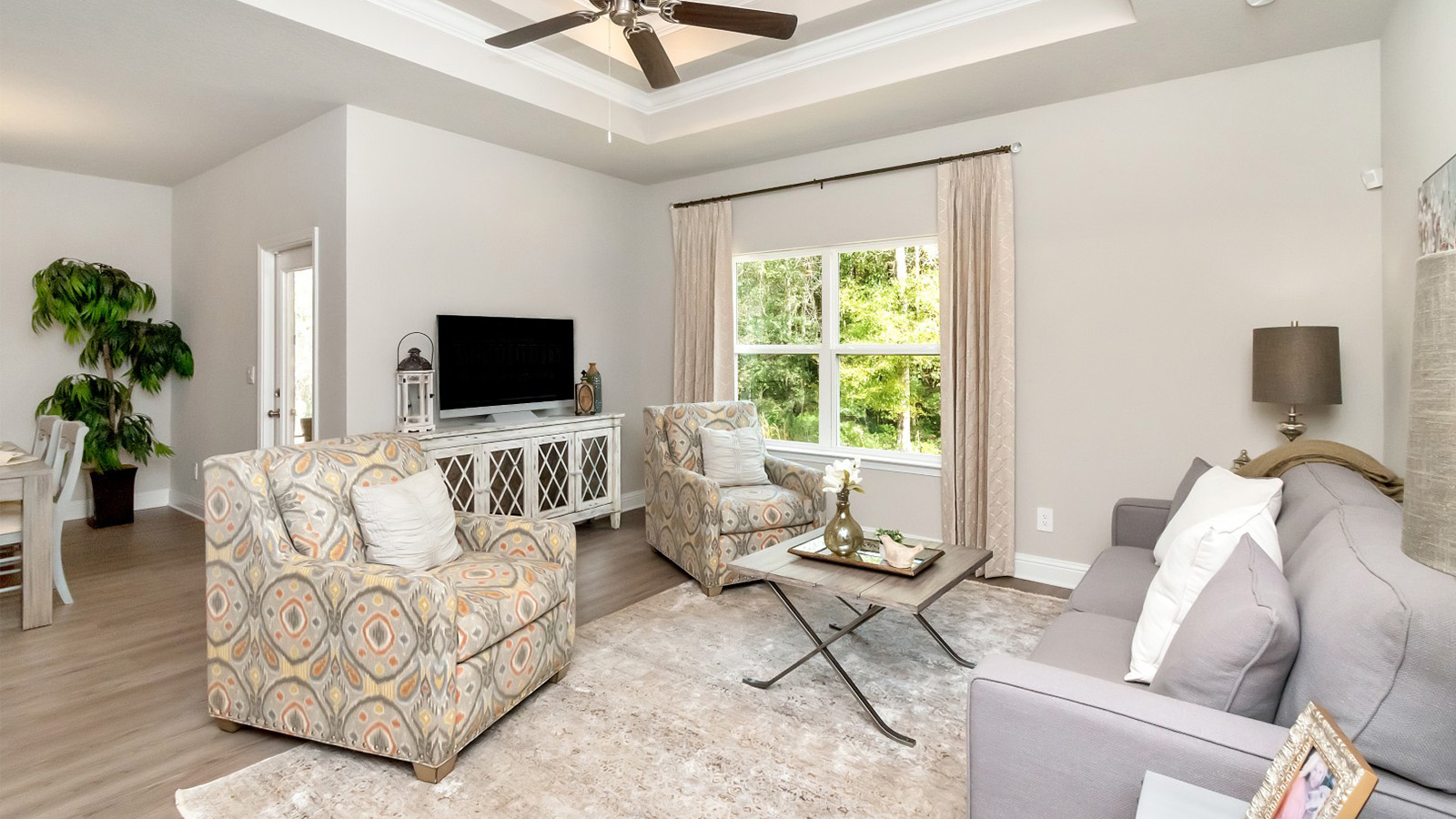 Elegant living area in a Rhett floorplan.