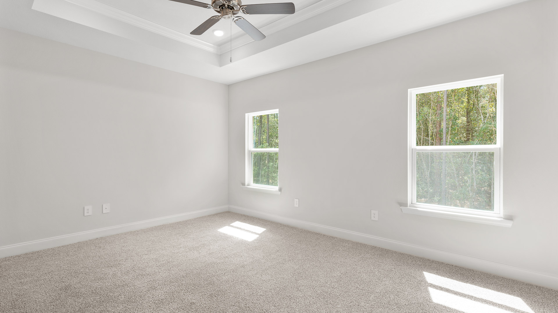 Bright and airy primary bedroom