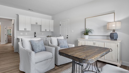 Spacious mother in law suite living area.