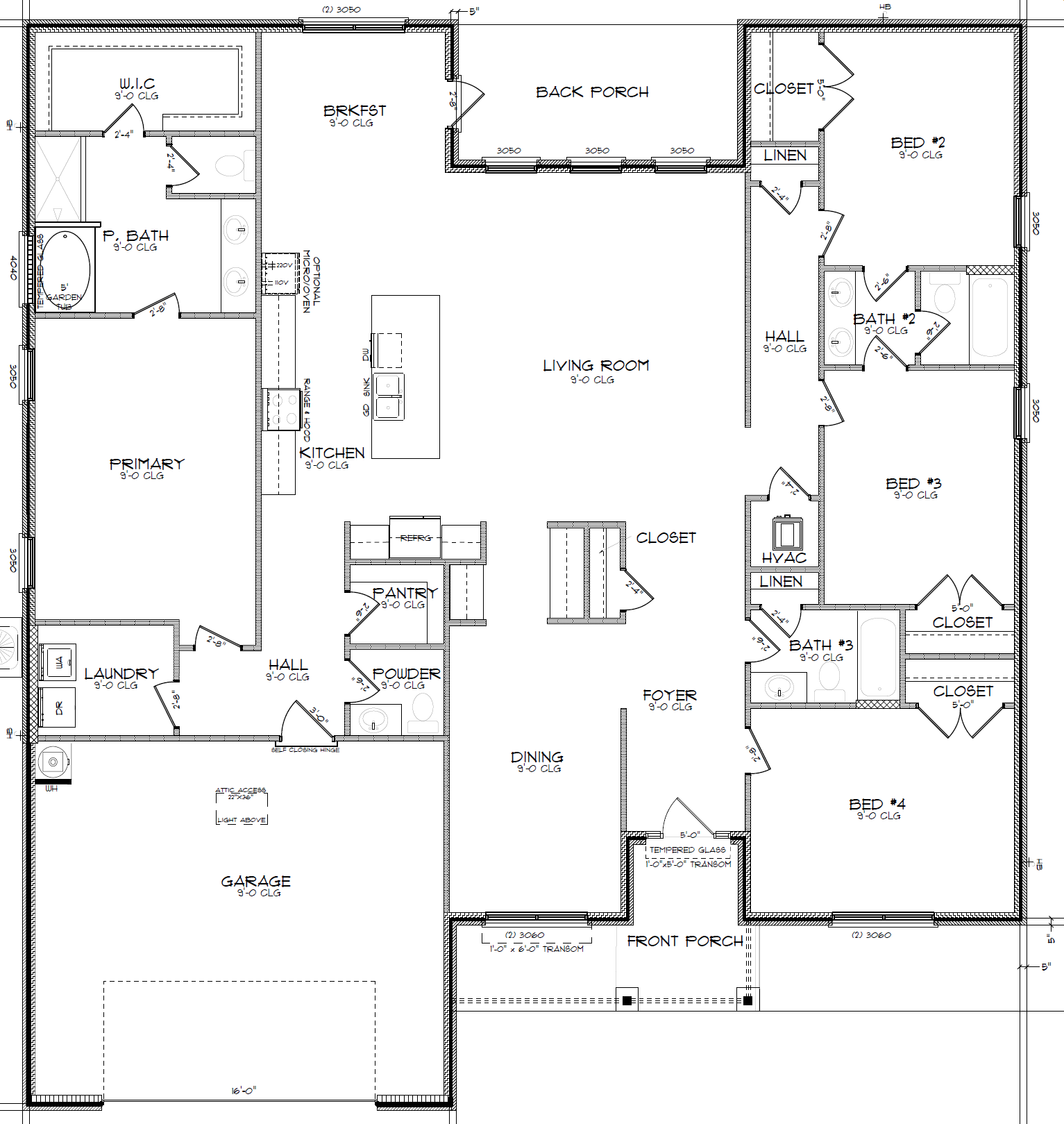 The Gina B Front Entry Floorplan