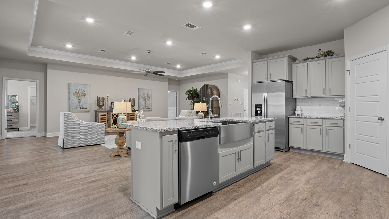 Open concept floorplans by homebuilders.