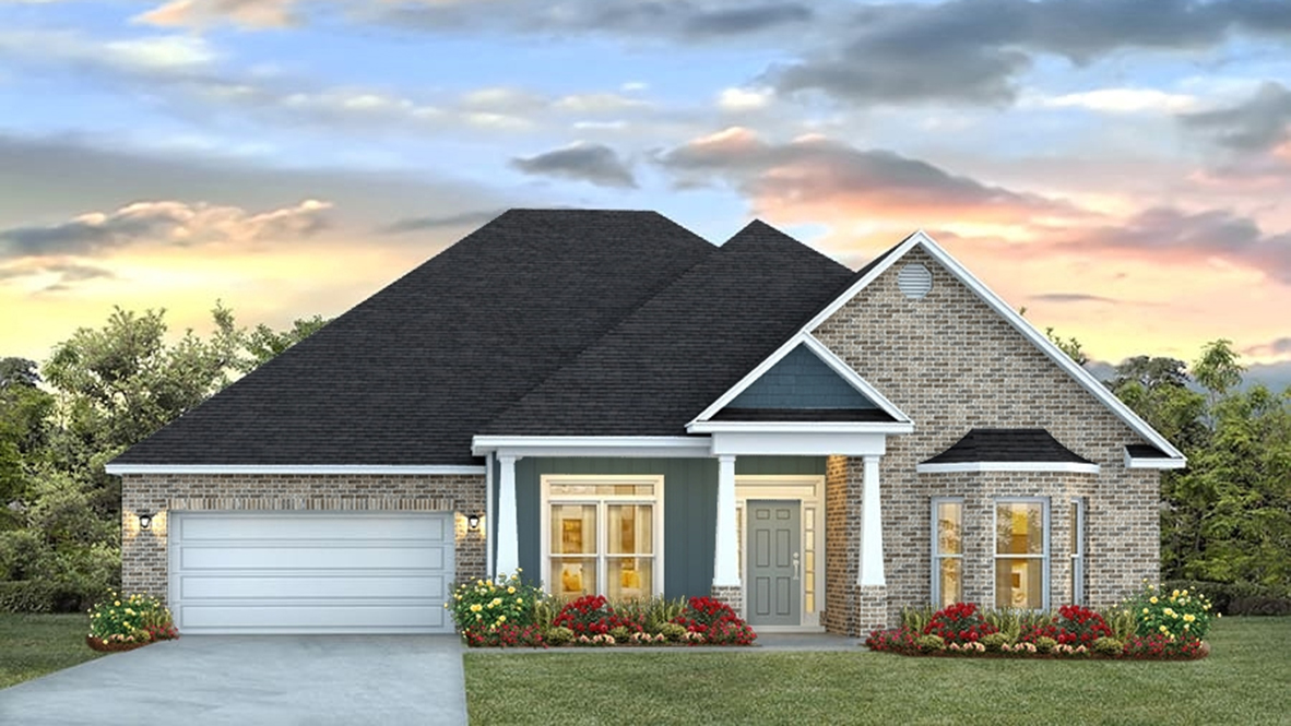 The McKenzie U11 front elevation of the home at River Hills.