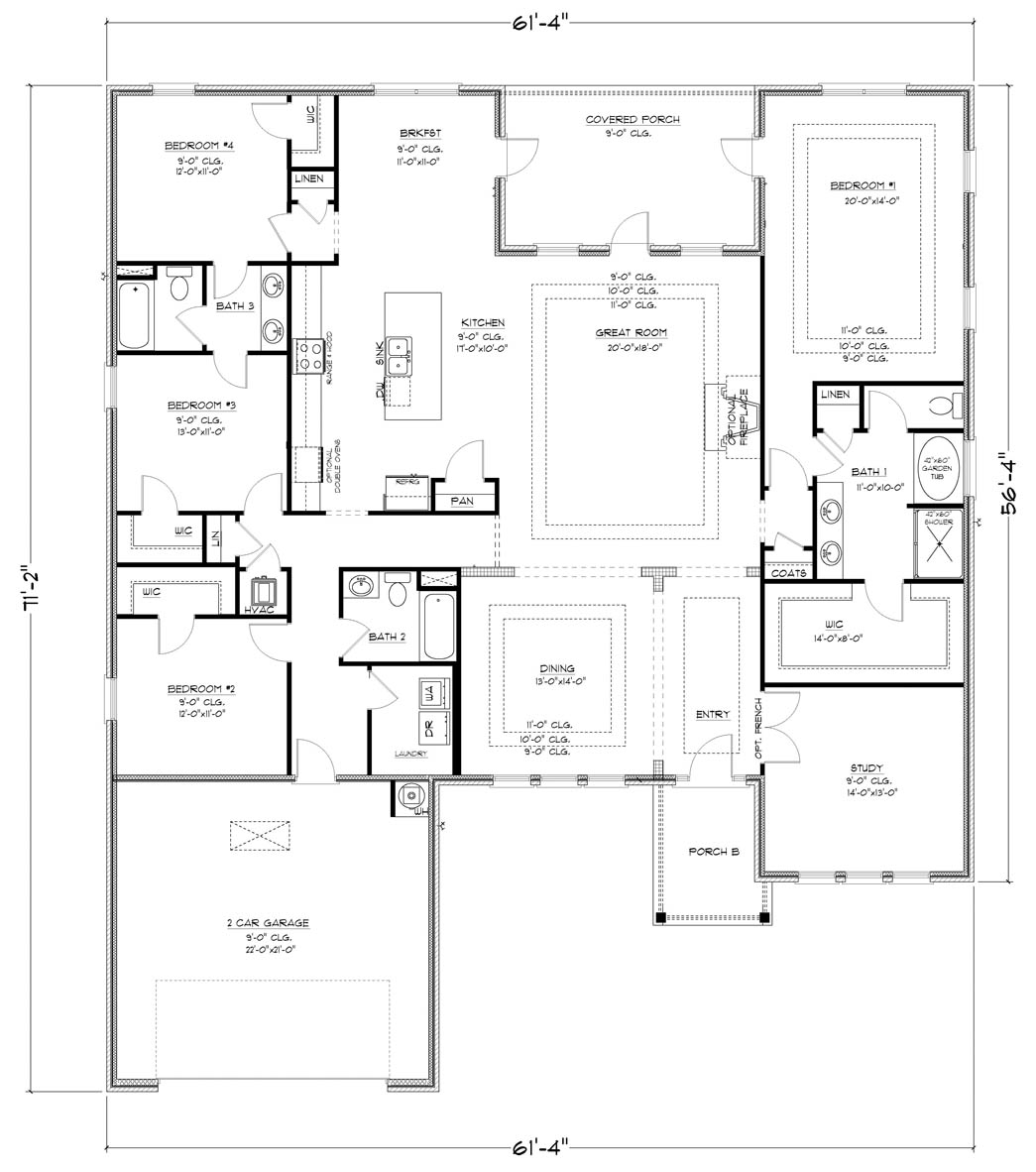 The Mila B front entry floorplan in River Hills.