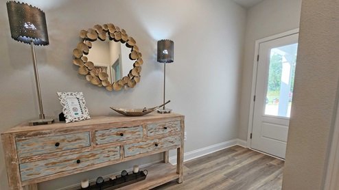 The front entryway of the Dover floor plan.