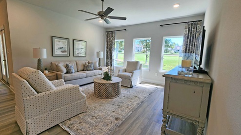 The Dover open concept living area.