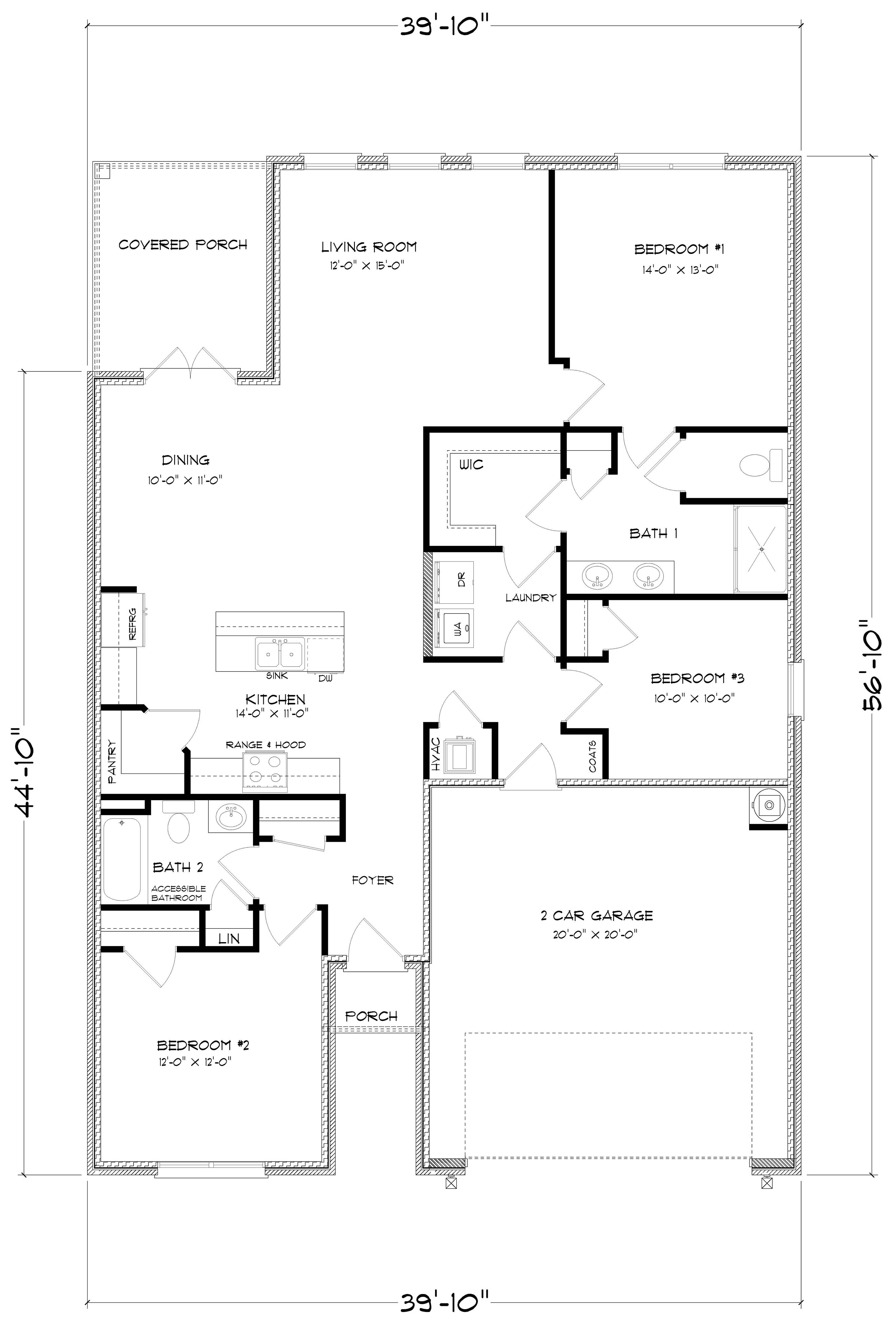 The Arlington A B Front Entry Floorplan